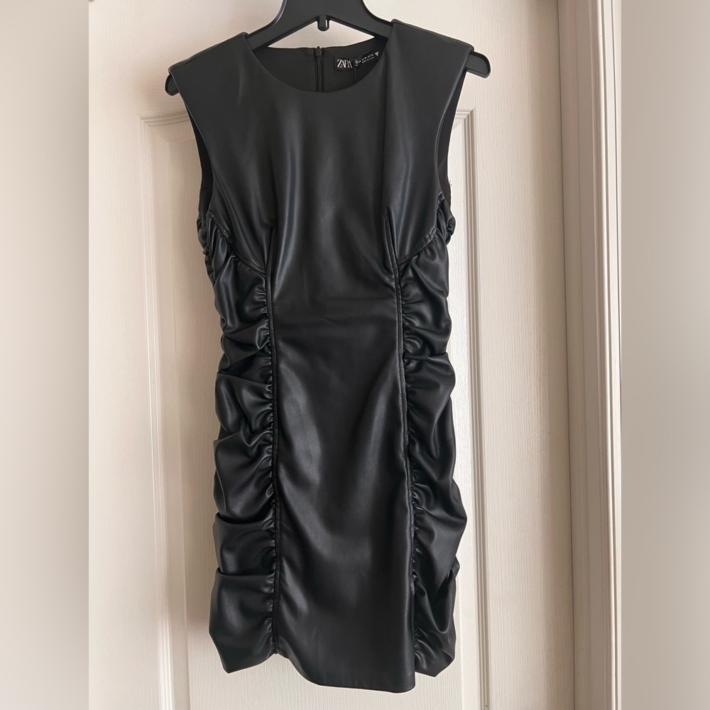 Zara Faux Leather Mini Dress